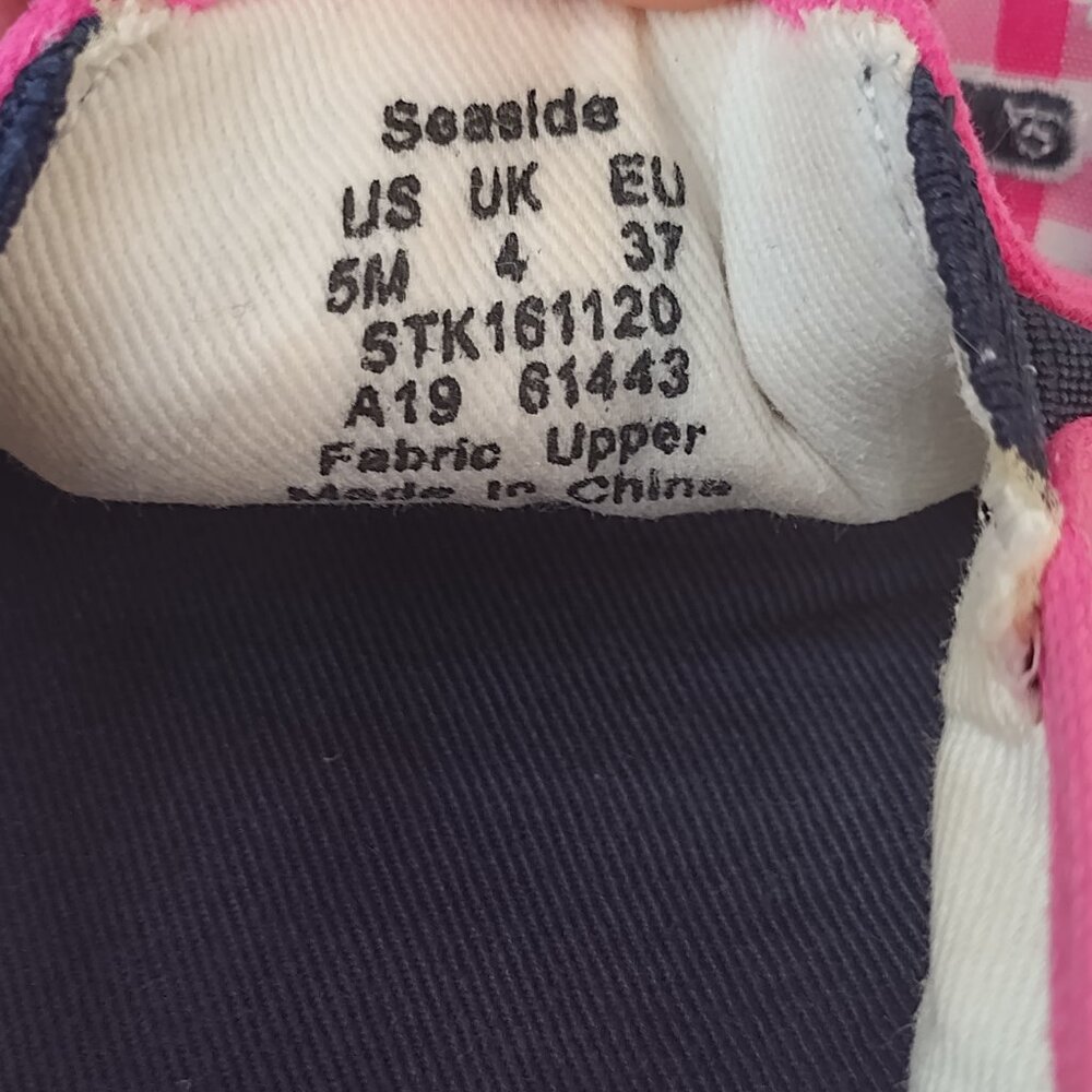 Sperry Vineyard Vines Seaside Gingham Pink & White Sneakers Big Kids US 5M - Picture 14 of 15